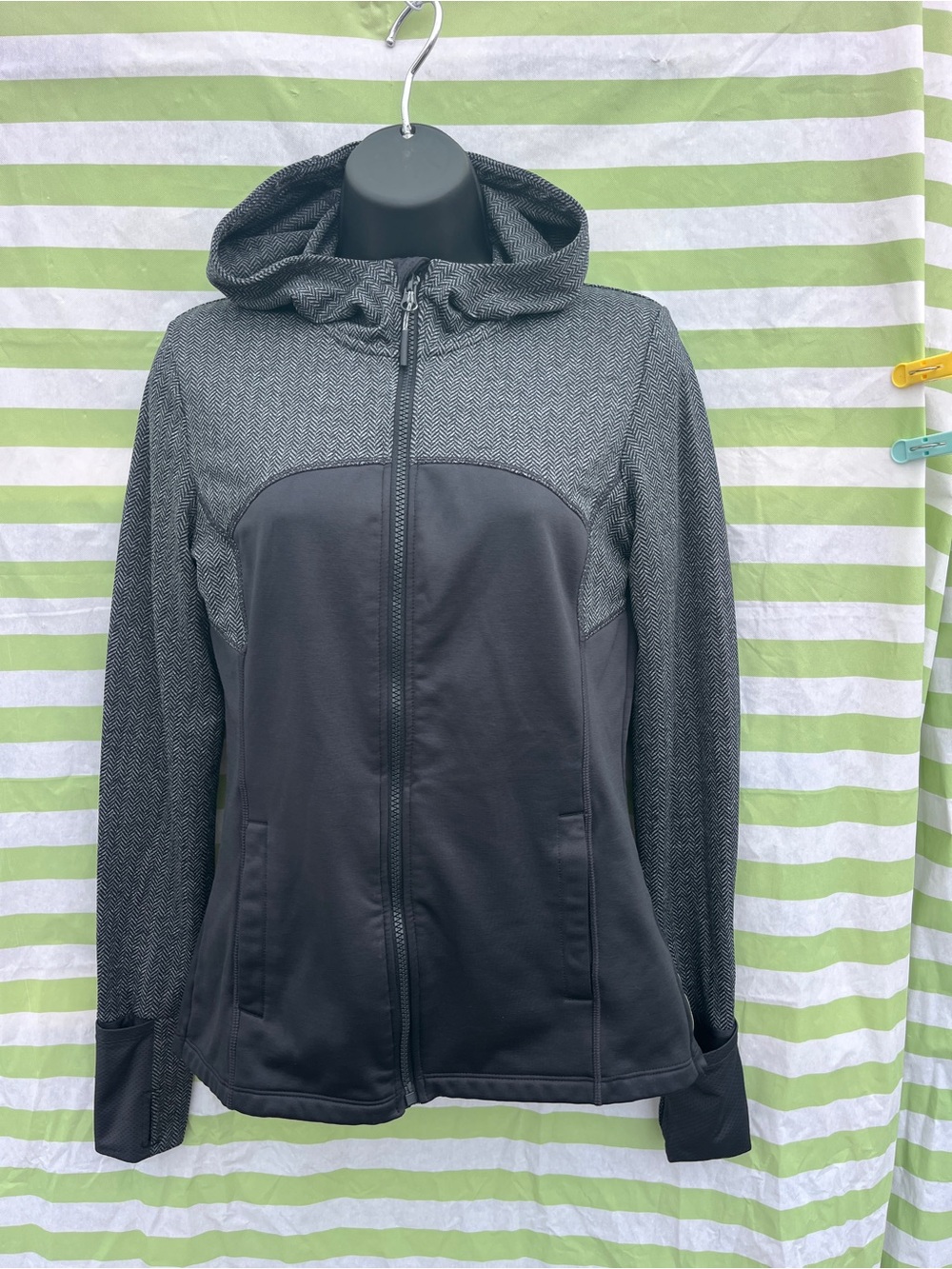 Mondetta Charcoal Gray Hooded Zip Jacket